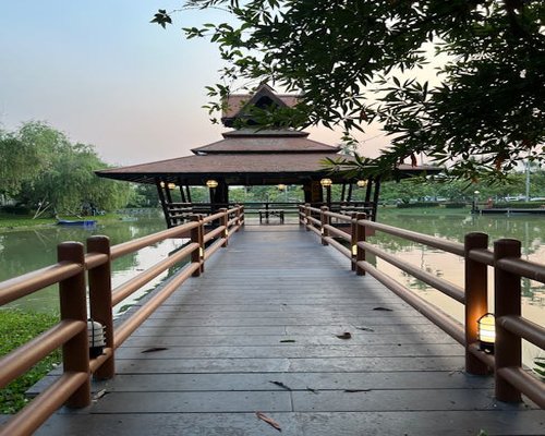 Evening walk in a local Thai park